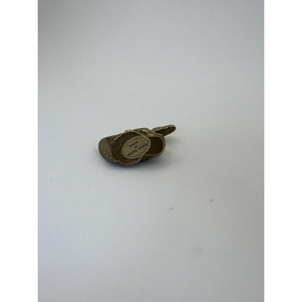Vintage Small Brass Duck Figurine Made in Hong Kong Solid Metal Decor 1.5